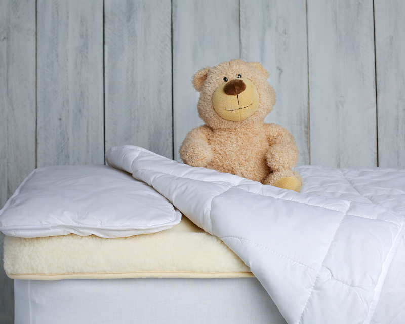 Kids Toddler Temperature Regulating Cot Bed Wool Duvet Quilt