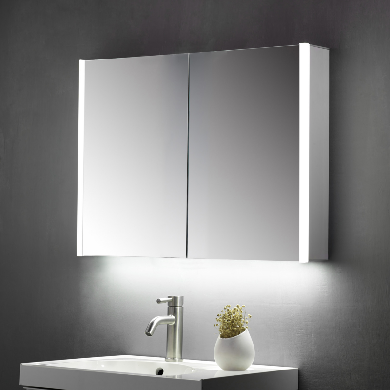 Keenware Kbm 103 Led Bathroom Mirror Cabinet With Shaver Socket